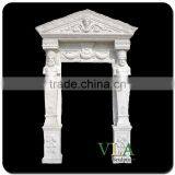 Natural White Marble Stone Doorway With Statue VD-019C thumbnail-1