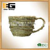 Nature Rattan Cup Shape Garden Plant With Wicker Planter Boxes thumbnail-2