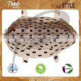 Jute Cotton Polka Dot Print Reversible Tote Bag for Shopping thumbnail-4