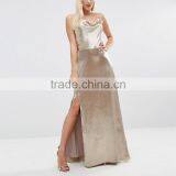 2016 Pictures of Ladies Prom Gown Dresses Cowl Front Strappy Evening Cami Maxi Dress With Thigh Split HSd7464 thumbnail-5