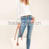 Long Sleeve Lace Trim Women Blouses and Tops New Design Sexy Saree Blouse thumbnail-2