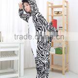 Flannel Cartoon Adult Animal Jumpsuit Animal Pajamas Jumpsuit Zebra Design thumbnail-2