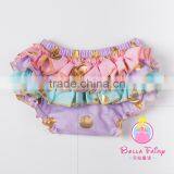 Most Popular Custom Design Baby Cotton Ruffle Gold Dot Bloomers With Diaper Cover thumbnail-2