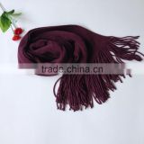 Acrylic purple color fashion girls winter knitting scarf factory