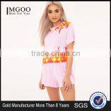 Custom Design Women Flame Print Baby Pink PJ Set Cotton Short Pajamas Summer Nightwear thumbnail-1