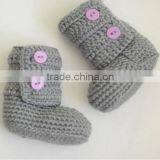 Autumn Winter Warm Crochet Wool Shoes Baby Newborn Knitted Booties thumbnail-1