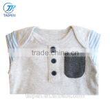 Wholesale Baby Boys Clothes Stripe Long Sleeve Baby Bodysuit With Pocket thumbnail-4