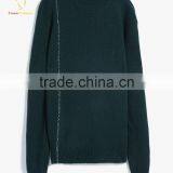 Men Pure Cashmere Green Knitted Jumpers Crew Neck Emboridery Sweaters thumbnail-6
