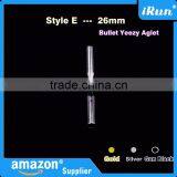 Customized Yeezy Shoelaces Metal Bullet Aglets - Gold&Silver&Gun Black Metal Tips - Bullet Shape Gold Metal Aglets thumbnail-5
