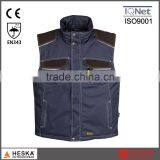 Oxford Blue Quilted Padded Bodywarmer Mens Safety Waistcoat With Waterproof thumbnail-1