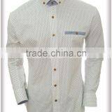 White Polka With Folder Pocket Contrast Collar Stand Casual Shirt Refreshing thumbnail-1