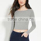 2016 China Manufacturer OEM Design Plain Dyed Cotton Summer Fashion Long Sleeve Mature Women Blouse thumbnail-4