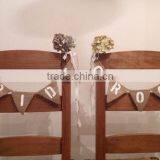 Wedding Decoration Chair Bride & Groom Hessian Mini Chair Bunting Rustic Vintage Wedding Banner Burlap thumbnail-1