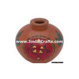 Terracotta Vase Hand Made Warli Painted Decorative Art thumbnail-1
