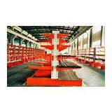 Cold Rolling Steel Cantilever Storage Racks With Multi - Level , Blue / Orange
