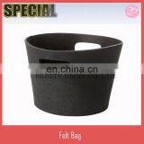 Gray big round felt storage box,multipurpose storage box