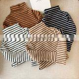 4097 Baby Girl Clothes Long Sleeve Half-high Collar Cotton Stripe t Shirt thumbnail-5