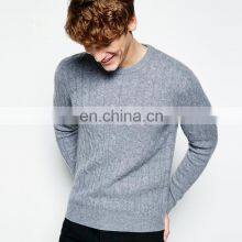 Mens Cable Knit Cashmere Pullover Tops thumbnail-1