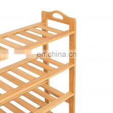 HOME Free Standing Bamboo Shoe Rack With Handles | 6 Tier | Wood | Closets and Entryway | Organizer | Fits 18 Pairs thumbnail-3