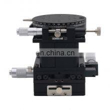 SEMXYZR-80 XYZR 4-Axis Micrometer Linear Stage 80x80mm Crossed Guide Rail Manual Linear Stage thumbnail-3