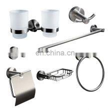 China Home 6 pc Modern Toilet Hardware Set Luxury Stainless Steel Sanitary Fittings and Bathroom Accessories Shower