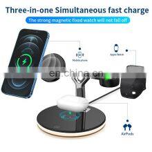 2021 Hot Selling 3 in 1 Wireless Charger for IPhone 13 Portable Table Led for Apple Watch for Air Pods thumbnail-4