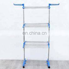 Foldable Stainless Steel Coats Towels Shirts Garment Drying Rack Clothes Folding Foldable Cloth Drying Rack thumbnail-4