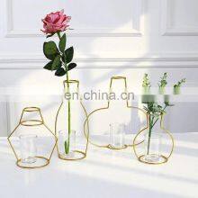 Retro Iron Line Table Flowers Vases Nordic Decoration Home Metal Plant Holder Nordic Styles Flower Vase Home Decor thumbnail-2