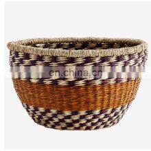 Cheap Wholesale Woven Natural Seagrass Storage Basket Customized Straw Plant Holder Decor Home Wholesale thumbnail-1
