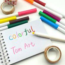 Promotion Non-toxic Fine Tip Stationary Washable Painting Markers Water Based Ink Watercolor Pen With Custom Logo thumbnail-5