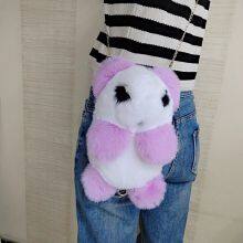 0182023 New Plush Panda Schoolbag Cute Backpack Panda Artificial Fur Bag Plush Toys China Wholesale thumbnail-3