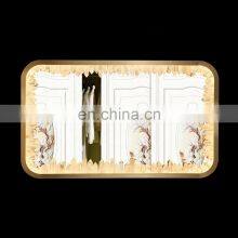 Modern Design Luxury Hotel Project Rectangle Natural Rock Crystal Stone Copper Mirror Wall Light thumbnail-2