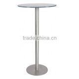 Straight Frame Glass Top Metal Bar Table thumbnail-1