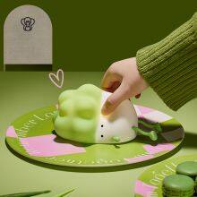 Best Selling Cute Cabbage USB-C Rechargeable Timer Light Baby LED Mood Silicone Lamp Sleeping Night Light thumbnail-5