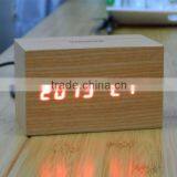 LED Wooden Table Clock With Touch Function for Snooze thumbnail-5