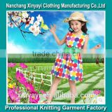 2015 summer short sleeve dress with belt Pure cotton dot children dress cuhk princess skirt wholesale from China