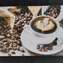Coffee Printed Placemats Set of 6 Pvc Print Coffee Placemats Non-Slip Wipeable Table Mats for Coffee House thumbnail-1