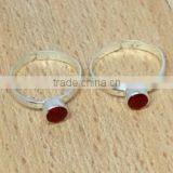 Special Secret !! Red Onyx 925 Sterling Silver Toe Rings, Unique Silver Jewelry, Sterling Toe Rings thumbnail-1