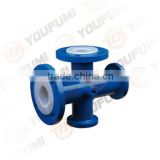 PTFE Lined Reducing Cross Flange Pipe