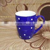 10 oz Blue Glazed Belly Shape Hand Painting Ceramic Mug thumbnail-4