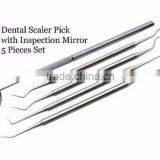 Dental Tartar Calculus Plaque Remover Tooth Scraper Dental Mirror and Scaler Set thumbnail-4
