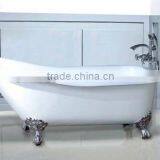 Small Freestanding Roll Top Bath Tub Cast Iron in 1380mm thumbnail-1