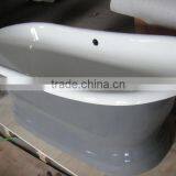 72" Traditional Free Standing Double Slipper Cast Iron Bath Tub With Plinth Grey thumbnail-3