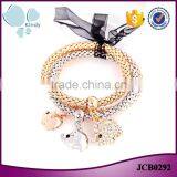 Latest Design Fashion Gold Plated Jewelry Zinc Alloy Rhinestone Elephant Charm Bracelet thumbnail-1
