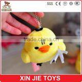 2015 New Plush Yellow Chicken Keychain Meet EN71 Standard Soft Animal Pendant Lovely Stuffed Chicken Keychain for Girls