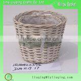 set mini wicker basket storage with liner