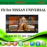 dvd car fit for Nissan universal with radio bluetooth gps tv pip dual zone