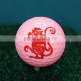 Beautiful pink colored golf balls printed with logo