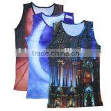 Wholesale 100% Polyester Full Printed Mens Gym Singlets Workout Tank Tops , Custom Made Mens Gym Clothing , Mens Gym Wear thumbnail-4