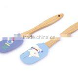 FDA/LFGB Painted Christmas/Letters/Snowflake Lovely Digital Printing Wood Handle MIni Spatula thumbnail-2